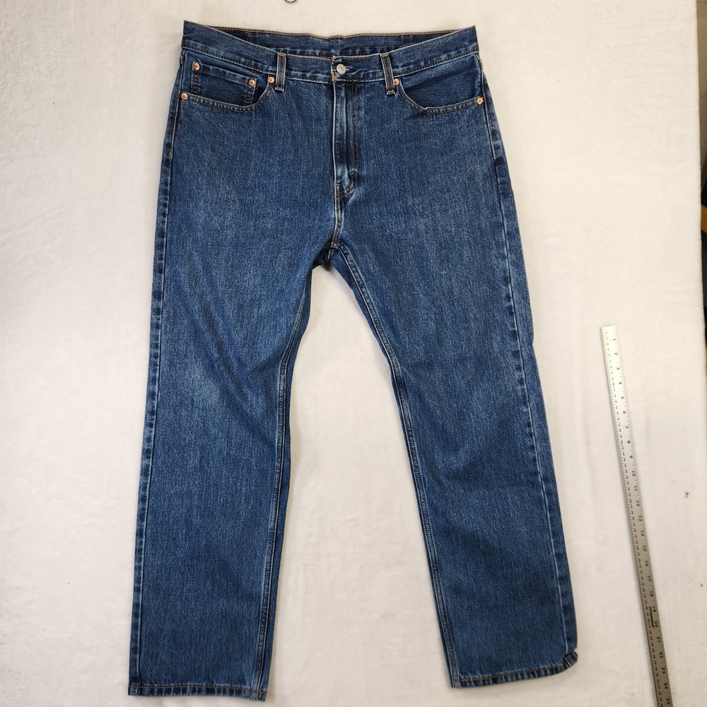 Levis‎ 505 Regular Fit Straight Leg Mens Blue Denim Jeans 38x32 00505-4886